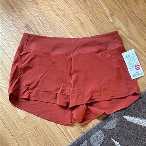 *NEW* Lululemon Speed up HR short 4” *mesh vent - Rust Red